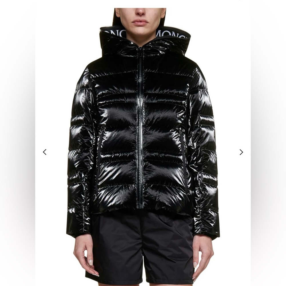 Moncler black Tharon quilted nylon down jacket size 4